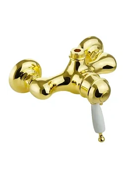 Смеситель для душа Migliore настенный, термостат, ручка белая, золото ML.OXF-6337.BI.DO