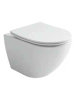 Унитаз подвесной Ceramicanova Торнадо 490х365х365 безободковый, сиденье м/л, белый CN4002T