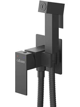 Смеситель встраиваемый CEZARES -DIF-NOP однозахватный, с гигиеническим душем, черный матовый