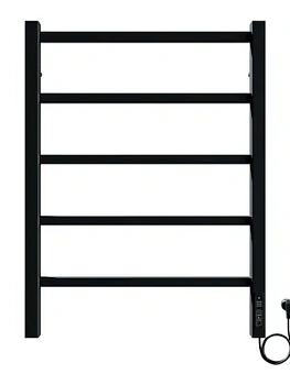 Полотенцесушитель электрический toHit 5 (500х700мм) 90Вт, нерж.сталь, кноп. панель, черный мат
