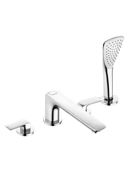 Смеситель KLUDI на борт ванны, на 4 отверстия, с душевым гарнитуром, хром 414240575