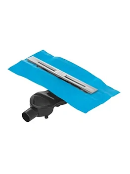 Душевой лоток BERGES 600, мат. хром, боковой выпуск S-сифон D50 H60, реш. и заглушка 090111