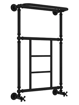 СУНЕРЖА 1452 Полотенцесушитель 860х500 черный матовый,с полкой, нижнее подкл. 31-0282-8650