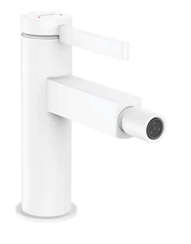Смеситель Hansgrohe 76200700 для биде, однорычажный, сливной клапан Push-Open, матов.белый