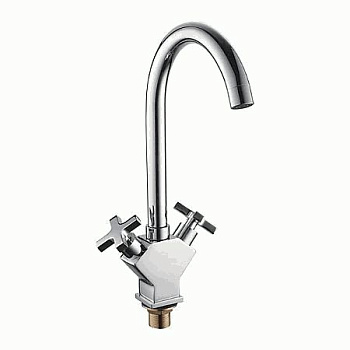 Смеситель Ledeme для кухни, поворотный излив, двухзахватный, хром L4084-2