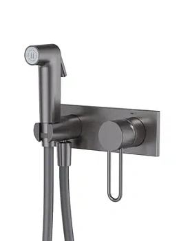 Смеситель встраиваемый IDDIS с гигиеническим душем, с защитным клапаном, графит DUNGMV0i08