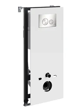 Инсталляция для унитаза WasserKRAFT с клавишей смыва, цвет: никель/белый 20TLT.010.ME.WH.BN02