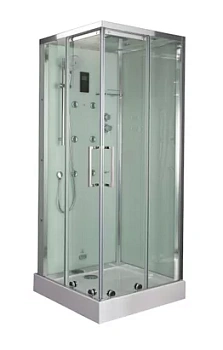 Душевая кабина BAND HOURS L 90x90x220 стекло прозр., профиль хром, низкий квадратный поддон