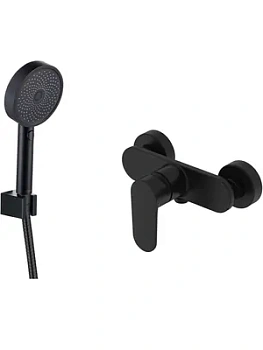 Сет Aquatek 2в1 AQ1834MB Смеситель для душа AQ1860MB+Душевой гарнитур AQ2030MB, черный матовый