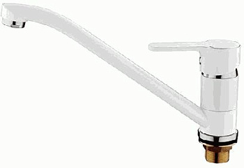 Смеситель Ledeme для кухни, поворотный излив, однозахватный, белый/хром L4903W