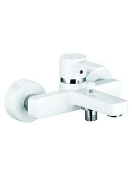 Смеситель для ванны/душа KLUDI настенный, однозахватный, короткий излив, белый/хром 386709175