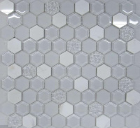 Hexagon White Glass 29.5X30.5