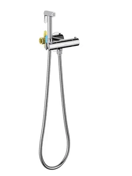 Набор с гигиеническим душем Aquatek AQ1027CR термостат, 1 отверстие, цвет: хром