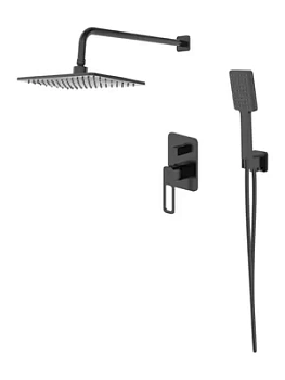 Душевая система IDDIS SLIBL02i67 встраиваемая, верхний/ручной душ, черный матовый