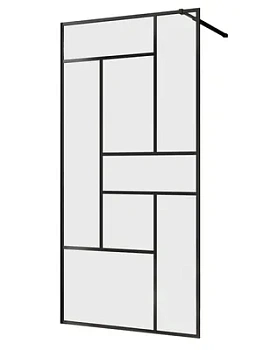 Душевая перегородка ABBER AG63100B (1000х2000) стекло 6мм прозрачное, принт/черный