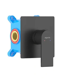 Смеситель для душа Aquatek AQ1466MB встраиваемый, однозахватный, цвет: черный матовый