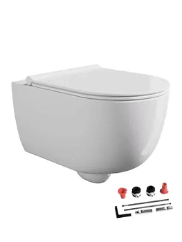 Унитаз подвесной Alice 520х350 aliFlush+, безободковый, белый глянц. 32254101SET