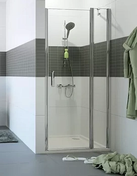 Душевая дверь HUPPE 2 700-1500х1400-2000 белый/стекло прозрачное Anti-Plaque C23280.055.322