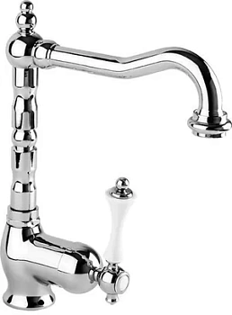 Смеситель CEZARES -LSM2-01-Bi для умывальника, донный клапан, хром/ручка белая