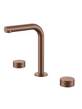 Смеситель Boheme 152-BRB для раковины, на 3 отверстия, двухзахватный, ручки diamond,бронза браш