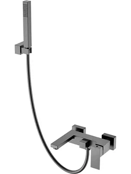 Смеситель Boheme 473-GM для ванны/душа, настенный, однозахватный, с ручным душем, графит