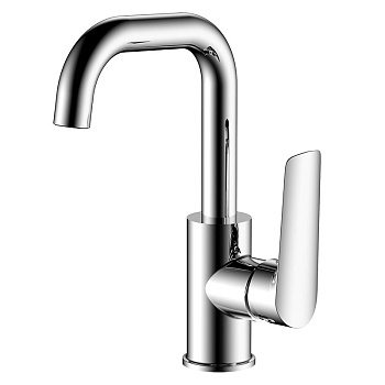 Смеситель для раковины ESKO LG26M однозахватный, высокий поворотный излив, цвет: хром