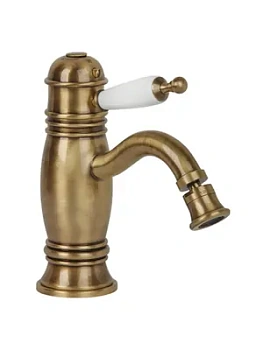 Смеситель для биде Migliore термостат, ручка белая, бронза ML.OXF-6363.BI.BR