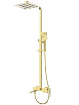 Душевая система BelBagno LUC-VSCM-ORO для ванны/душа,верхний и ручной душ,золото