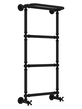 СУНЕРЖА 1386 Полотенцесушитель 960х400 черный матовый, с полкой,нижнее подкл. 31-0281-9640