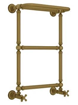 СУНЕРЖА 1386 Полотенцесушитель 660х400 состар.бронза, с полкой, нижнее подкл. 05-0281-6640