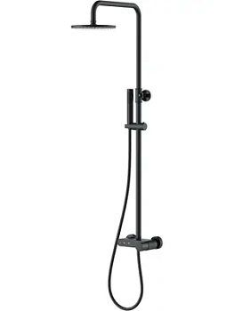 Душевая система Boheme 128-BB.2 настенная, с изливом, верхний/ручной душ, черный
