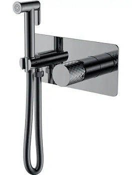 Смеситель Boheme 127-SGM встраиваемый, с гиг душем, однозахв, ручка:diamond, графит гл