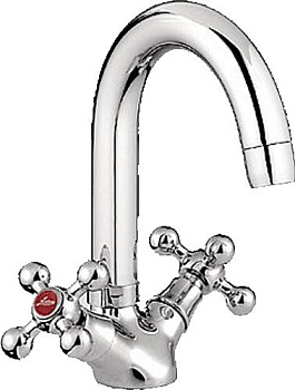 Смеситель Ledeme для раковины, двухзахватный, поворотный излив, хром L1119