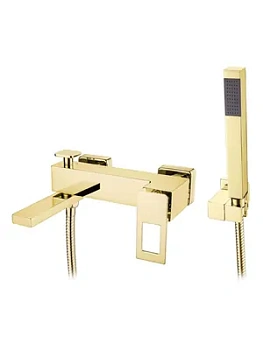 Смеситель Boheme 143-GG для ванны/душа, настенный, однозахв, с ручным душем, золото