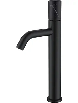 Смеситель Boheme 122-B-MR-B для раковины, на 1 отв,однозахв, ручка мрамор, черный