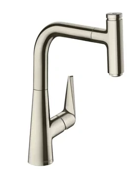 Смеситель Hansgrohe Talis Select M51 для кухни 220 вытяжной излив, сталь 73852800