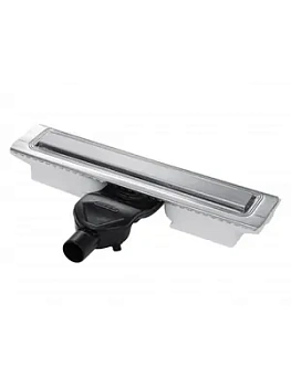 Душевой лоток BERGES 400, матовый хром, боковой выпуск S-сифон D50 H60, 090135