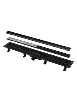 Душевой лоток Alcaplast APZ19BLACK-550 L=550мм черный матовый, для двусторонней решетки