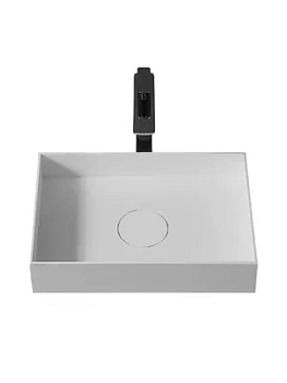 Раковина накладная ABBER (500х350х100) искусственный камень, белый матовый AS2621