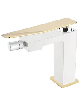 Смеситель Boheme 146-WG.2 для биде, на 1 отверстие, однозахватный, белый+золото