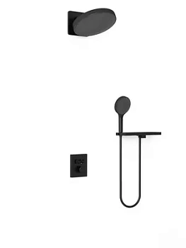 Душевая система Vincea термостатическая,с полкой,верхний и ручной душ,черный VSFW-3I21MT3RMB