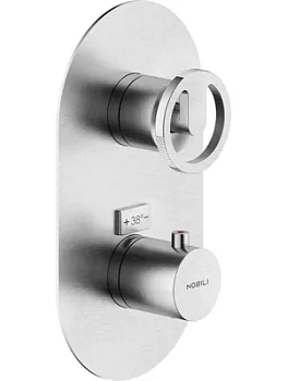 Смеситель для душа Nobili SO130101IX встраиваемый, термостат, внешняя часть, нержавеющая сталь