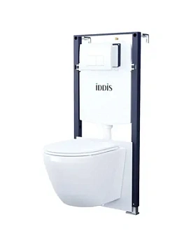 Инсталляция с подвесным унитазом IDDIS сиденье с микролифтом, клавиша смыва BASBQ03i73