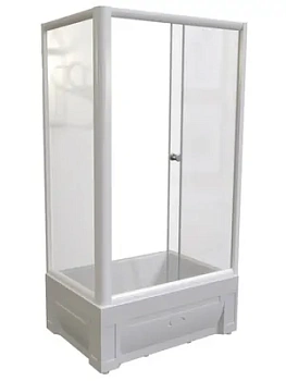 Душевой уголок Радомир Верчелли R (1190х810х2270) стекло матовое, профиль белый, высокий поддон