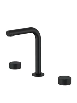 Смеситель Boheme 152-B.4 для раковины, на 3 отверстия, двухзахватный, ручки spirale, черный