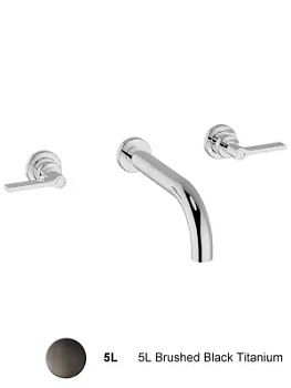 Смеситель для раковины CISAL встраиваемый, двухзахв. на 3 отв., мат. черный титан GL0135105L