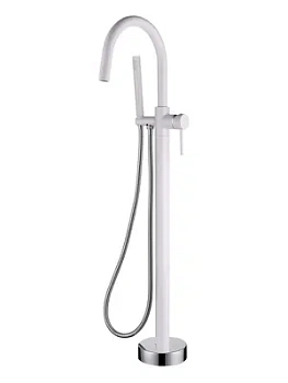 Смеситель Boheme 469-WCR для ванны/душа, напольный, однозахватный, с ручным душем, белый+хром