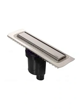 Душевой лоток BERGES 400, мат.хром, верт. выпуск S-сифон D50/105мм Н50мм, 090015