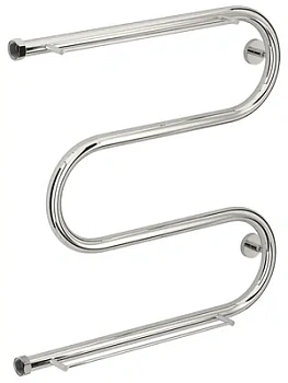 СУНЕРЖА М-образный + 2 полки Полотенцесушитель 600х600 нерж.сталь, нак. гайка 1"