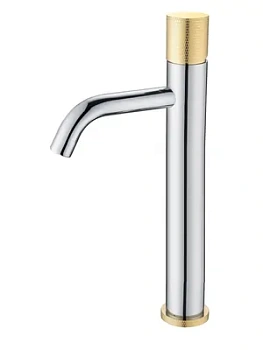 Смеситель Boheme 122-CRG.2 для раковины, на 1 отверстие,однозахватный, ручка touch,хром+золото